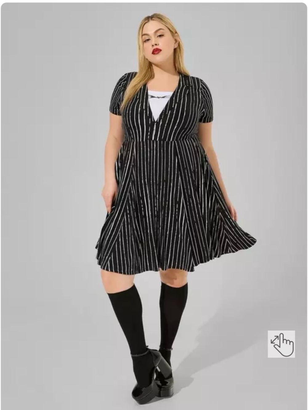 Torrid x Disney The Nightmare Before Christmas Jack Stripe Skater Dress Size 2